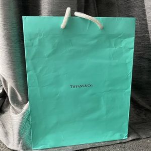 Tiffany & Co. shopping bag; 2 white handles; no rips or tears
